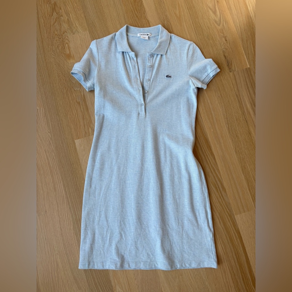 Lacoste Stretch Mini Piqué Polo Dress Light Blue Size 36 (US Small)
